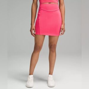 NWT Lululemon Scuba High Rise Mini Skirt Gaze Pink Sz L